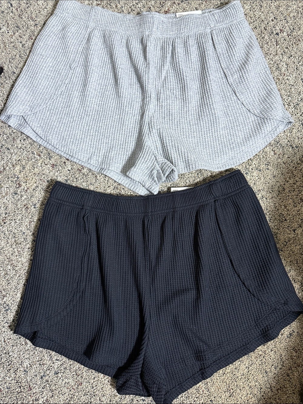 SO Goods For Life Waffle Knit Lounge Dolphin Shorts Grey & Black XL Juniors NWT